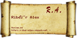 Ribár Alex névjegykártya